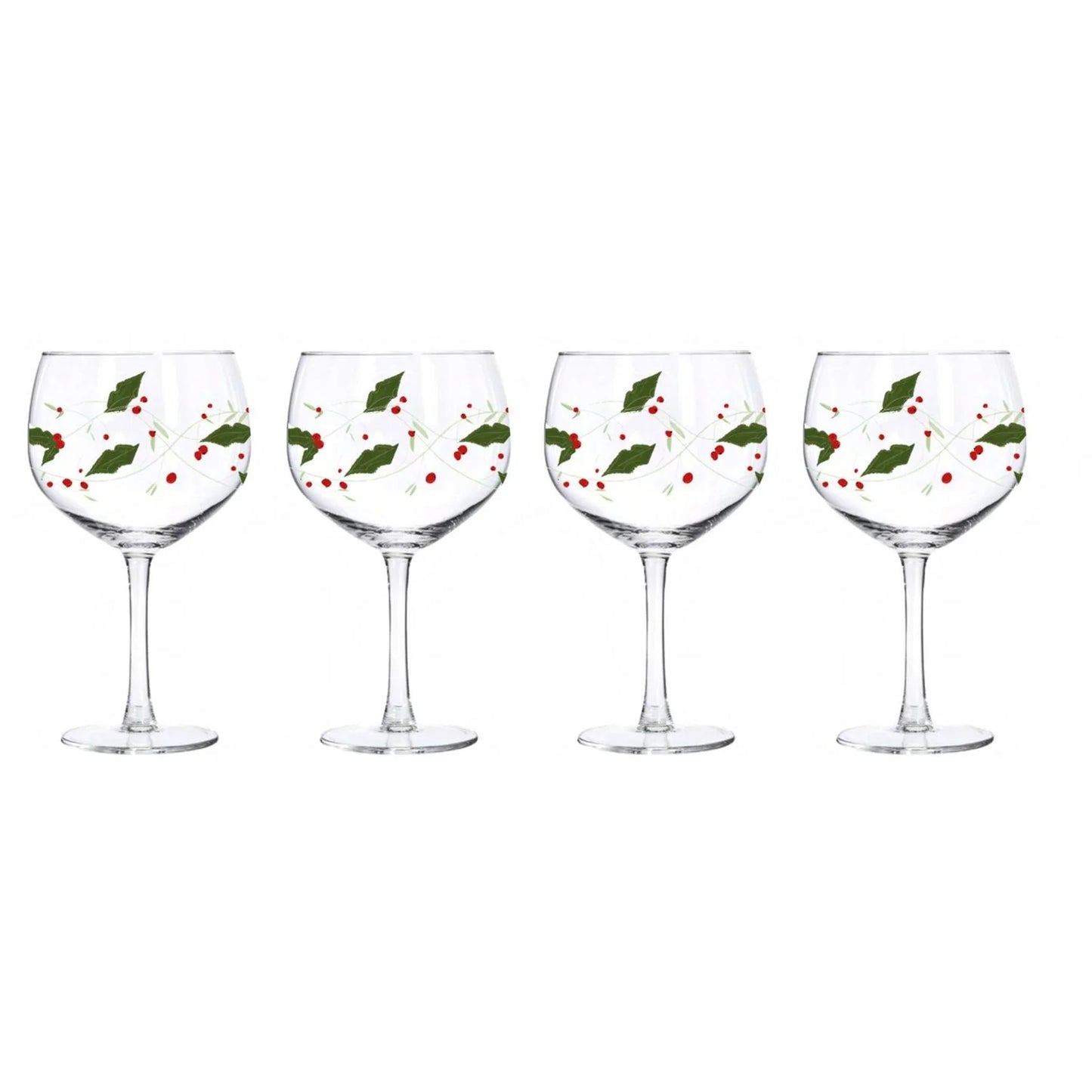 Gusto Buono Christmas Wine Glasses Set of 4, 23oz Stemmed Borosilicate Balloon Stemmed Wine Glasse