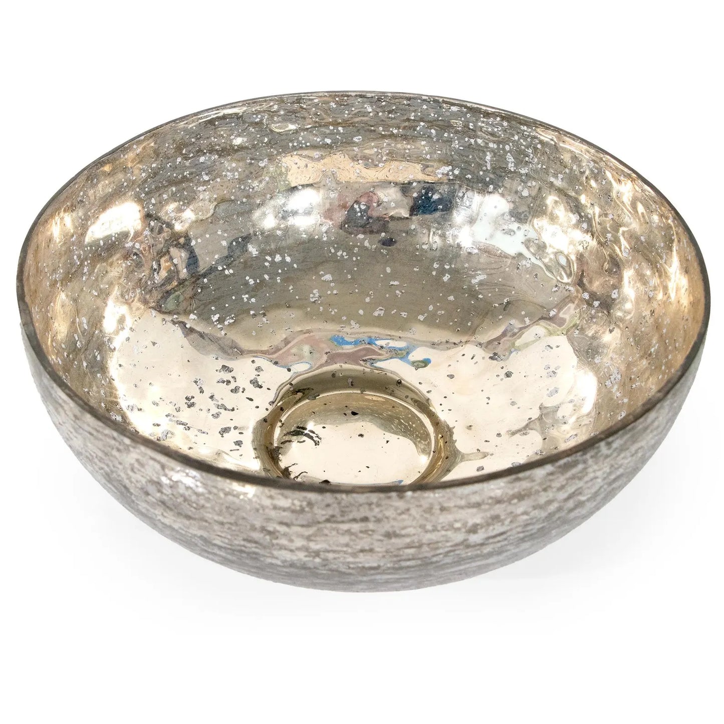 ANDALUCA Silver Mercury Glass Decorative Bowl 11in