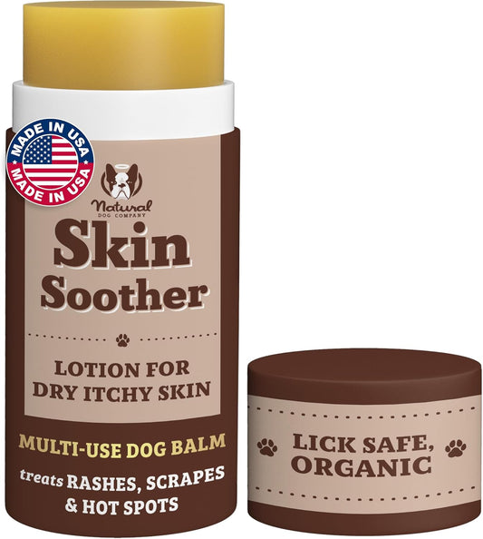 Natural Dog Company Skin Soother (Balm or tin) for Dogs – 2oz Stick, All Natural Hot Spot & Rash Relief – Organic Itchy Skin Soothing Moisturizer for Dry, Red,...