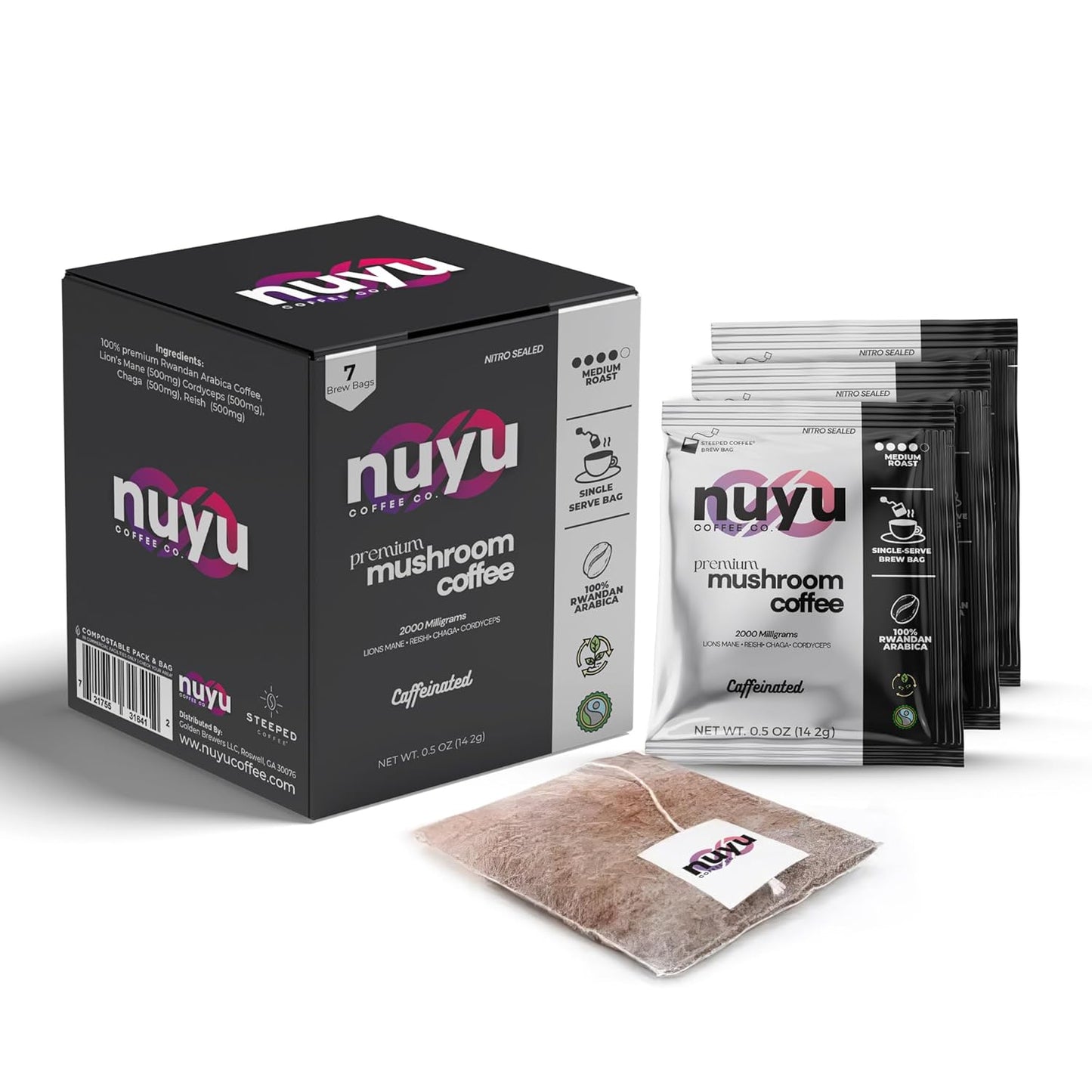 Nuyu Mushroom Coffee Brew Bags