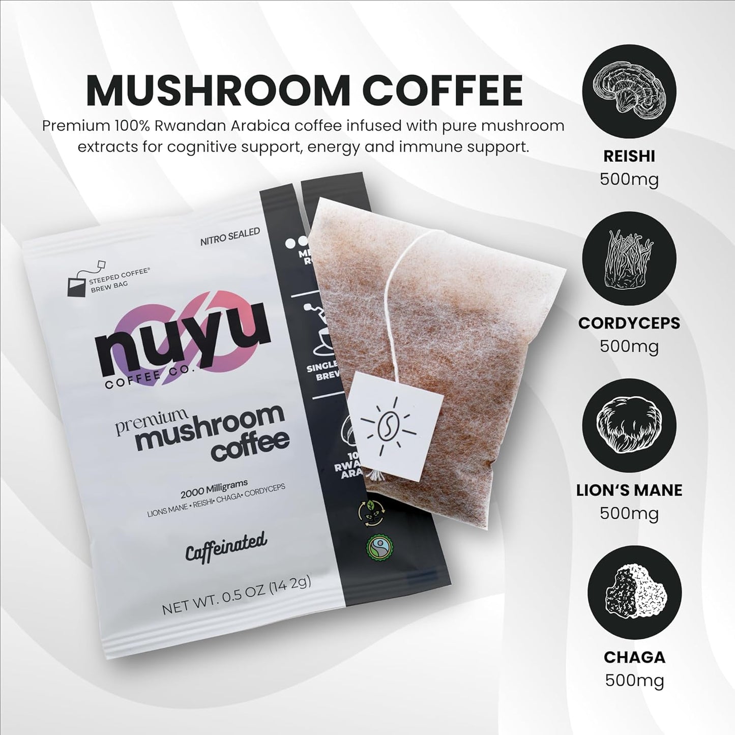 Nuyu Mushroom Coffee Brew Bags