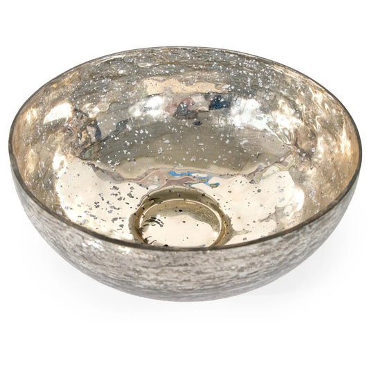 ANDALUCA Silver Mercury Glass Decorative Bowl 11in